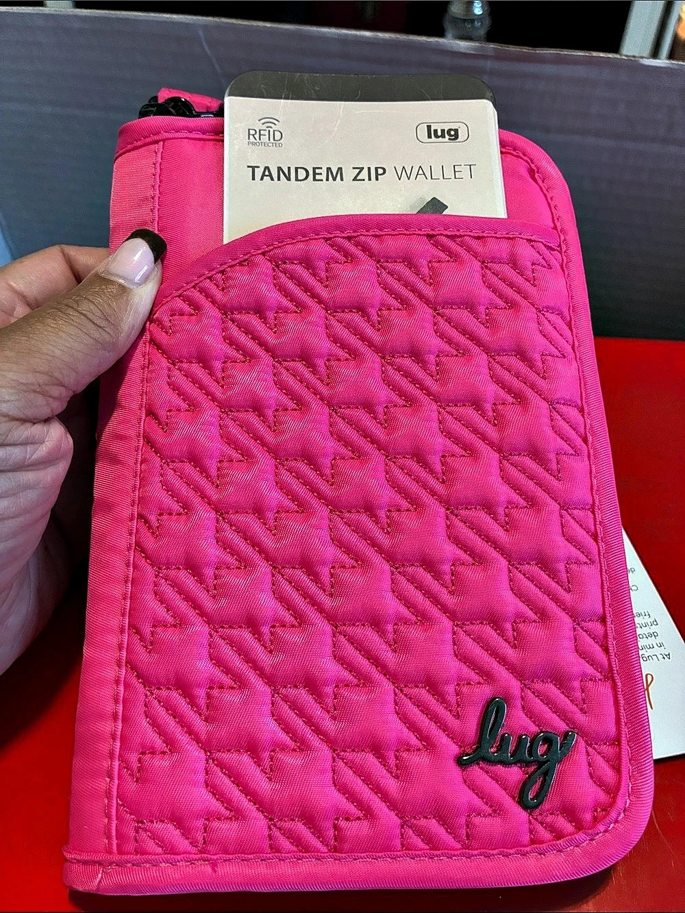 Lug Tandem Zip Wallet RFID Pink